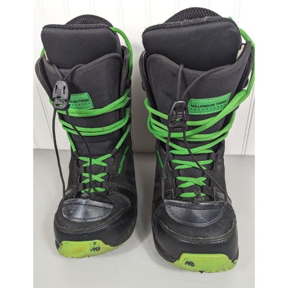 Classic Fit Snowboard Snow Boots Black & Green Millennium Three M3 Size US JR 6 - Picture 5 of 7